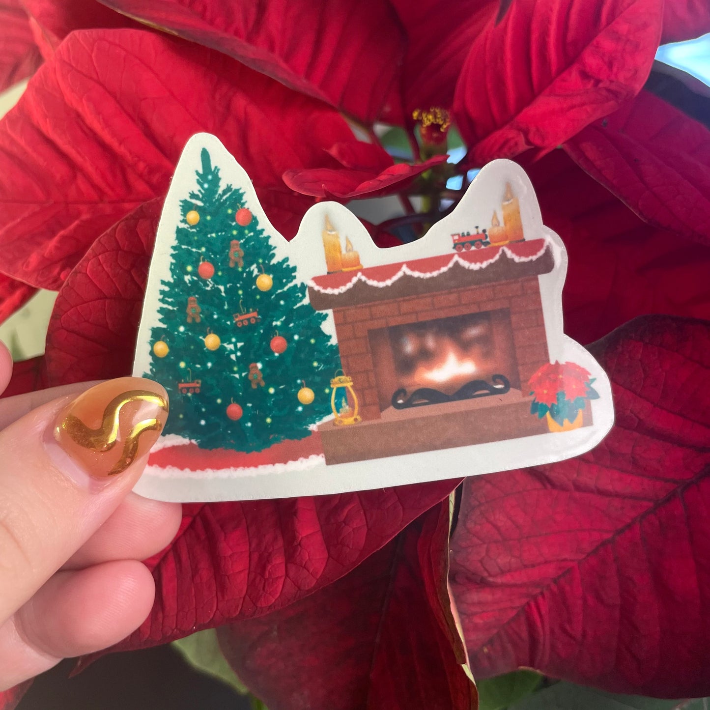 Christmas Fireplace Sticker