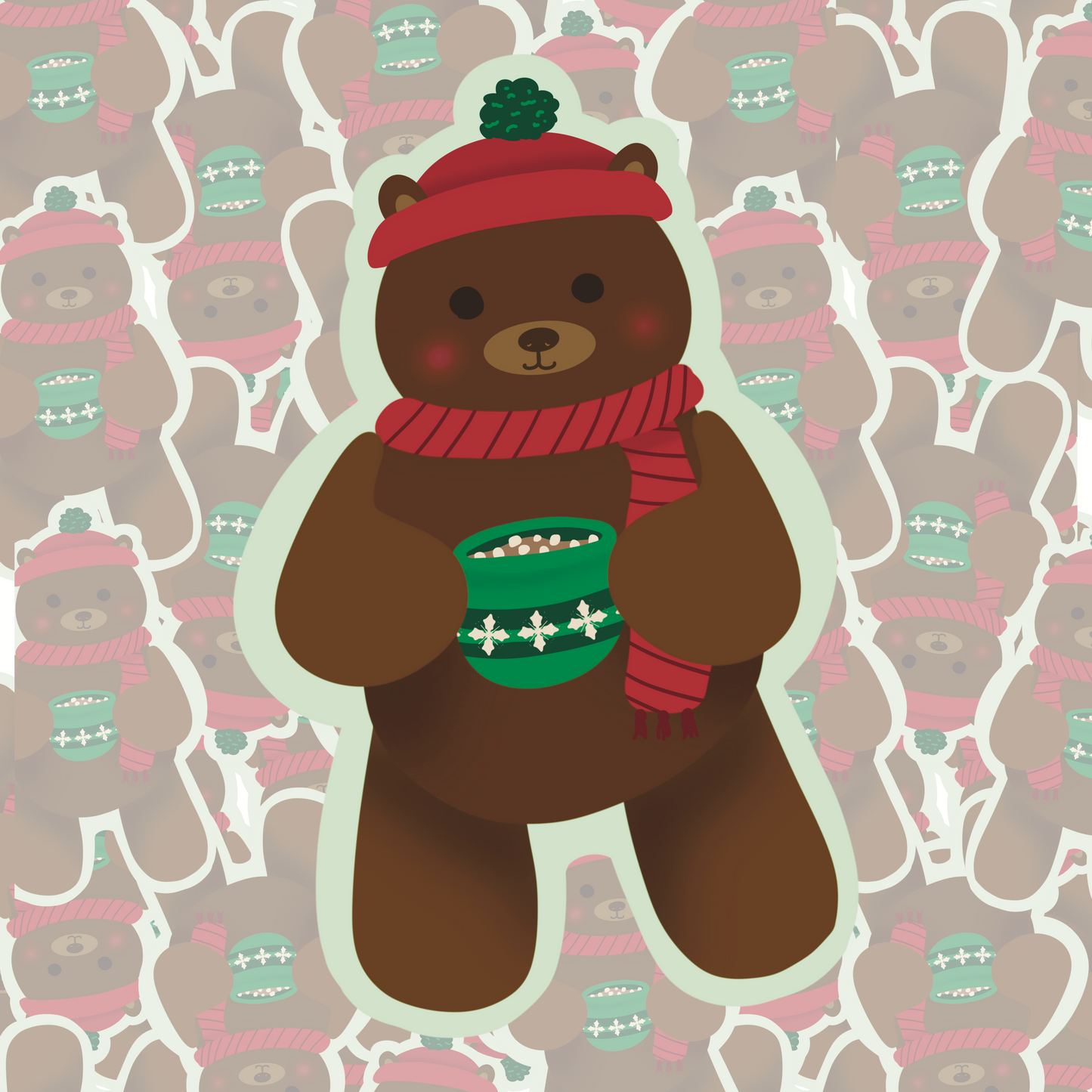 Hot Cocoa Bear Sticker