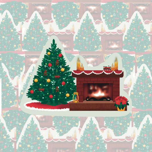 Christmas Fireplace Sticker